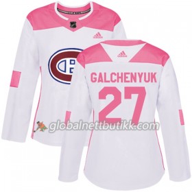Montreal Canadiens Hockeydrakt Alex Galchenyuk 27 2017-2018 Hvit Rosa Fashion Adidas Authentic - Dame